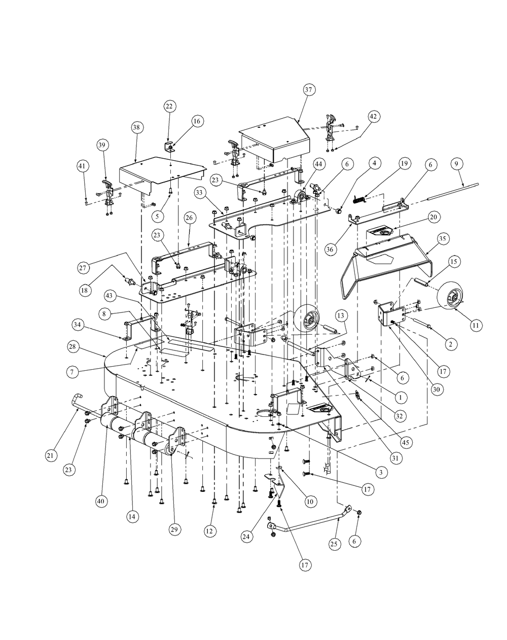 Fabricated Cutter Deck 48-Inch (Nov. 2003 And After) Diagram and Parts List for M48-HN 53AB5E6V750-20-HP Cub Cadet Lawn Tractor